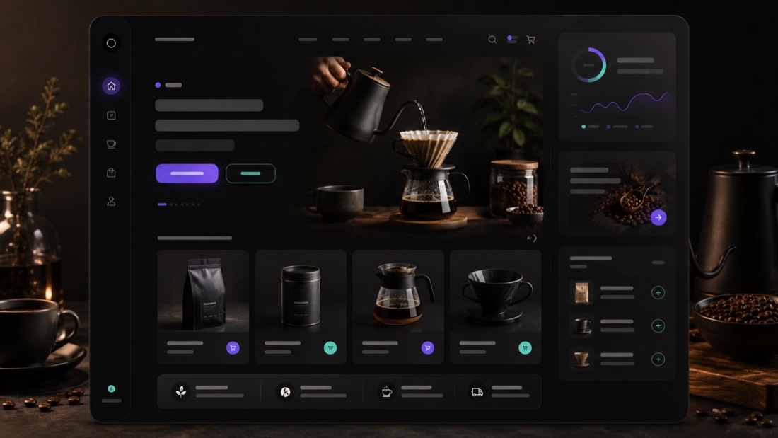 クラフトコーヒーECサイトの制作イメージ